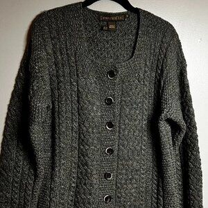 Inis Crafts Wool Cardigan Sweater Size M